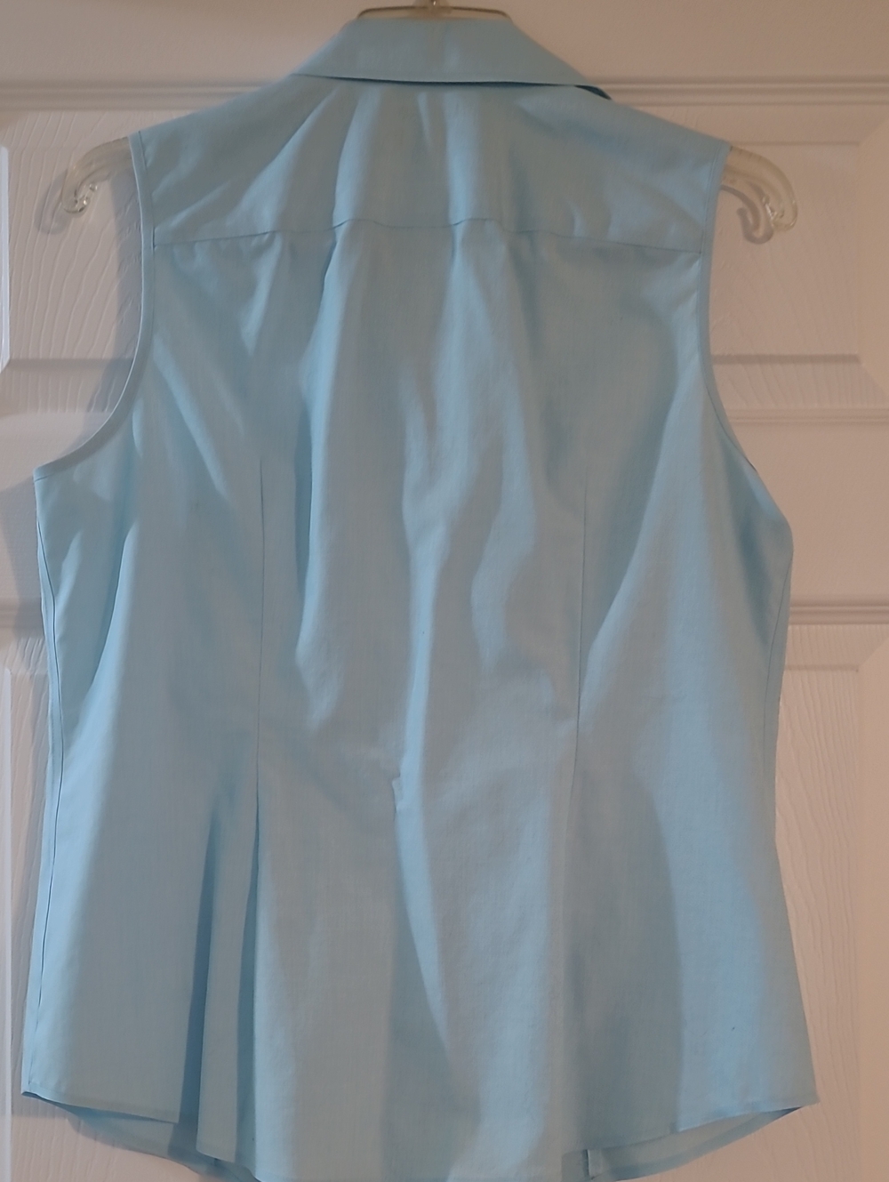 Talbots Sleeveless Button-Front Shirt - Light Blue - Picture 6 of 6